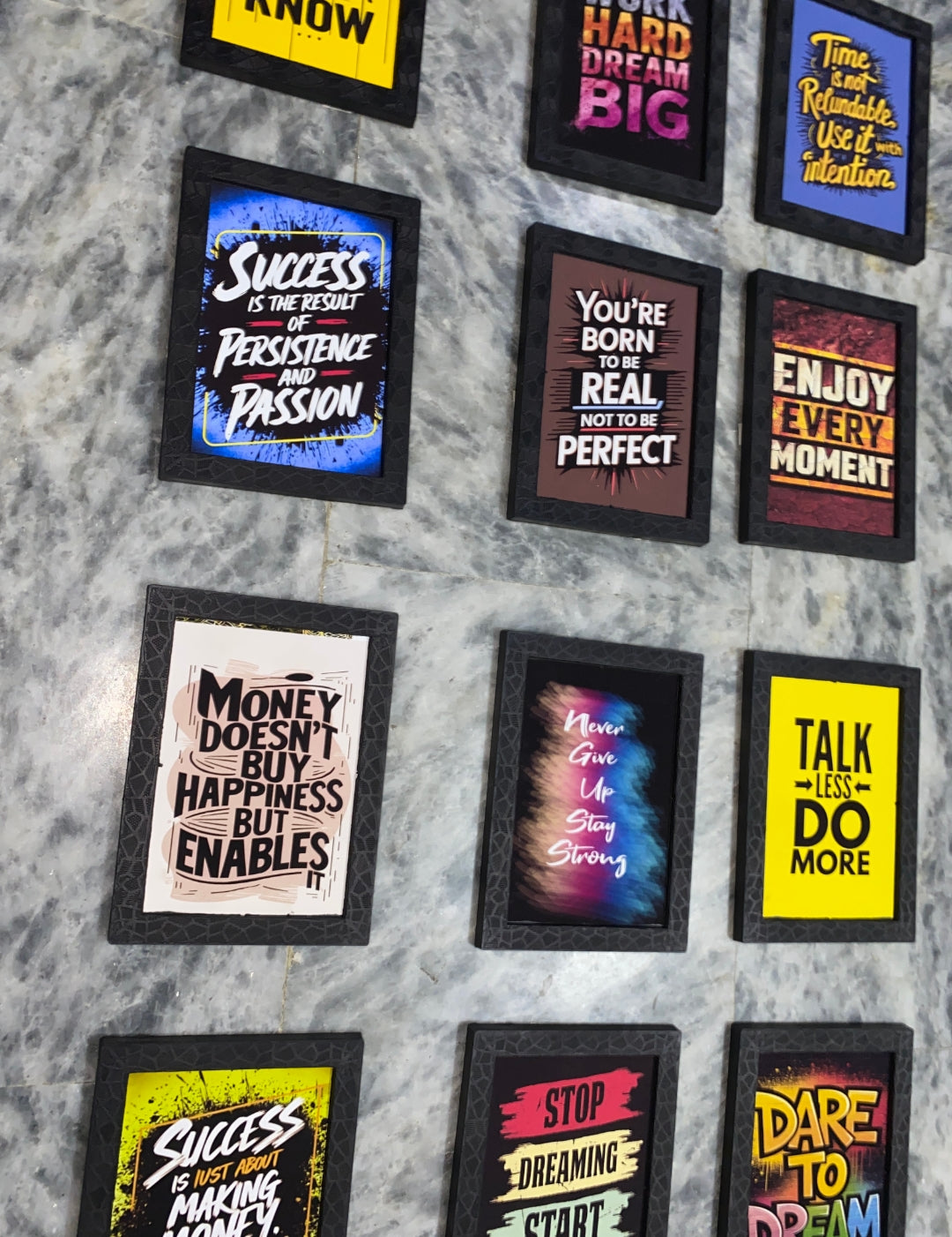 12 Pieces Motivational Quote Wall Frame Set – Premium Collection