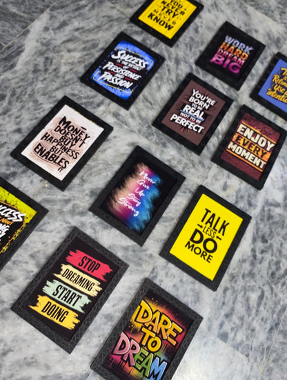 12 Pieces Motivational Quote Wall Frame Set – Premium Collection