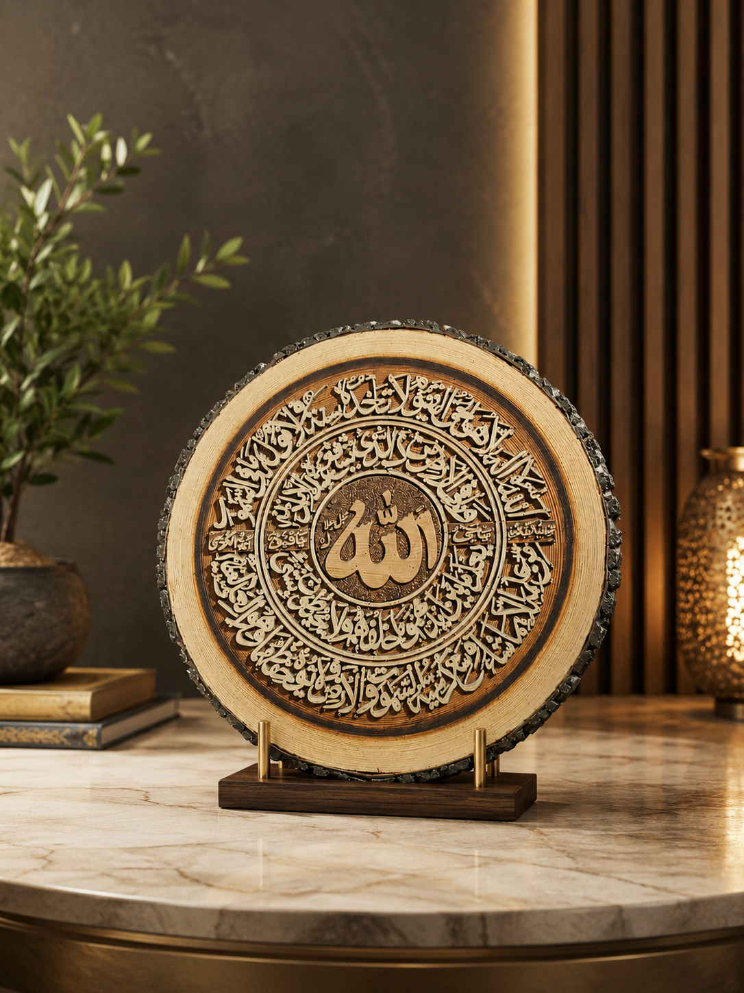Aytal ul kursi in Wooden style wall Decor