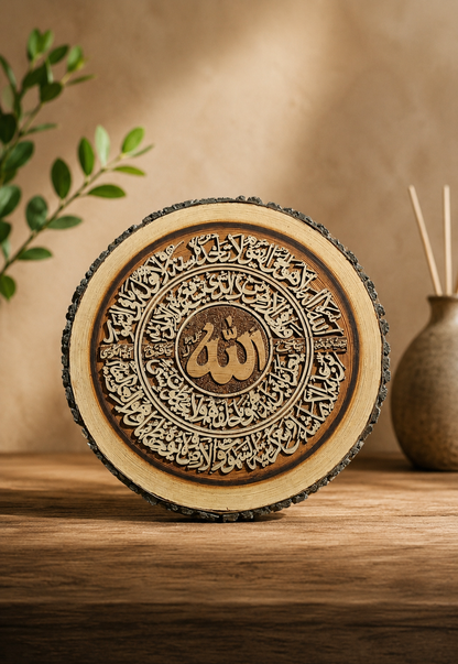 Aytal ul kursi in Wooden style wall Decor