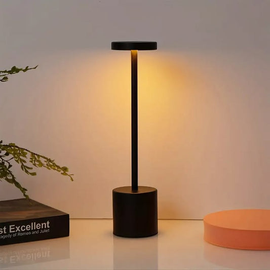 Luxury Metal Touch Table Lamp – Rechargeable LED Bedside Lamp