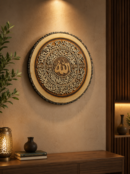 Aytal ul kursi in Wooden style wall Decor