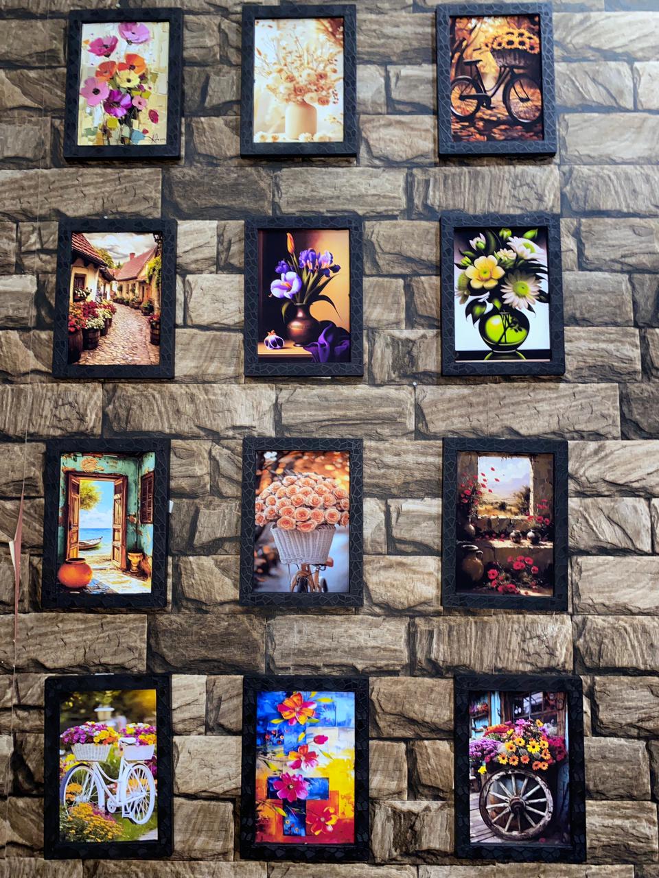 12 Pieces Flower Wall Art Frame Set – Premium Flower Collection