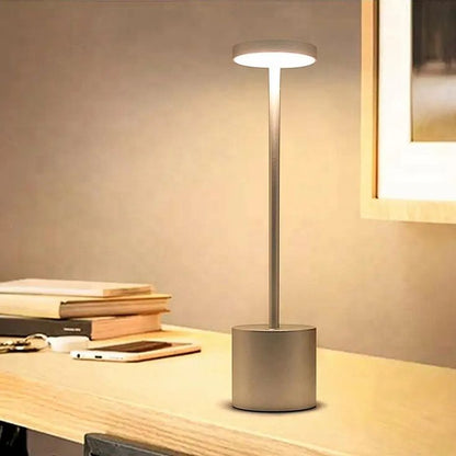 Luxury Metal Touch Table Lamp – Rechargeable LED Bedside Lamp